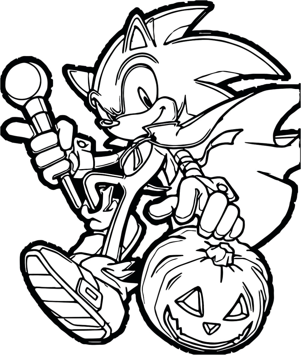 Sonic Halloween Illustration - Avoid Referring to it as Sonic Halloween Coloring Page Coloring Page