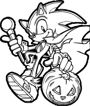 Sonic Halloween Illustration - Avoid Referring to it as Sonic Halloween Coloring Page