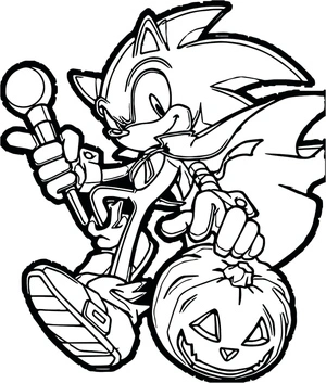 Sonic Halloween Illustration - Avoid Referring to it as Sonic Halloween Coloring Page Coloring Page