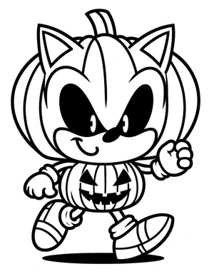 Sonic's Spooky Halloween Fun Coloring Page