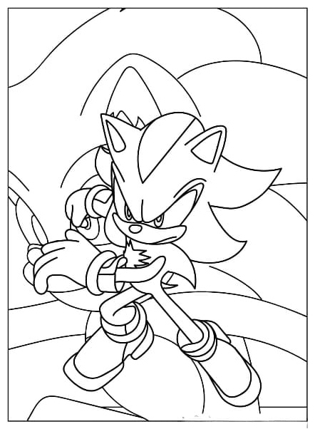 Shadow the Hedgehog 3 Coloring Page