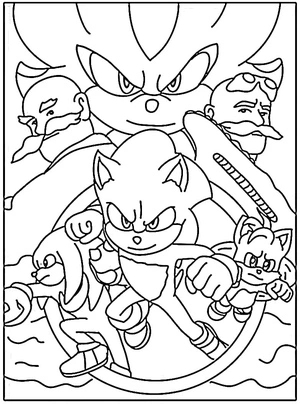 Sonic the Hedgehog 3 characters Coloring Page