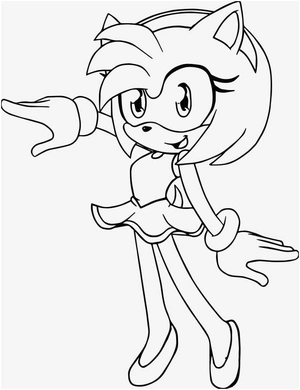 Adorable Amy Rose Coloring Page