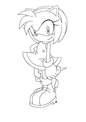 Amy Rose, the adorable character Coloring Page