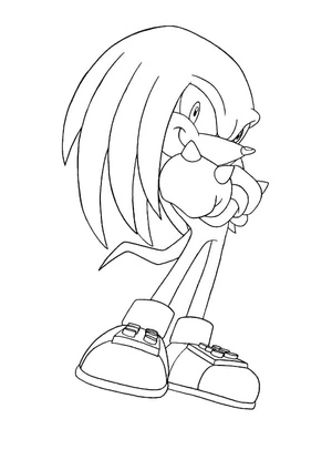 Echidna the Knuckles Coloring Page