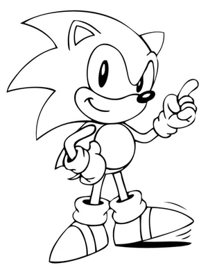 Joyful Sonic Coloring Page