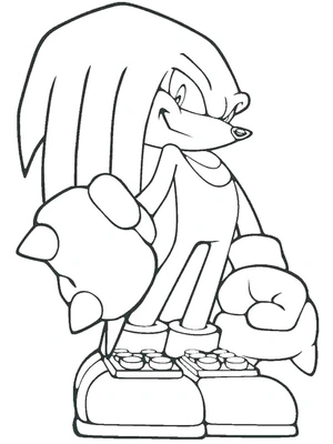 Knuckles the Echidna Cool Style Coloring Page
