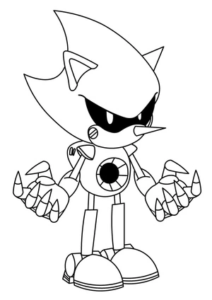 Metal Sonic from the Sonic the Hedgehog franchise Coloring Page