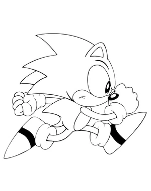 Printable Coloring Page featuring Sonic the Hedgehog Coloring Page