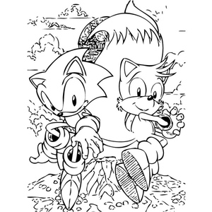 Printable Sonic and Tails Coloring Page
