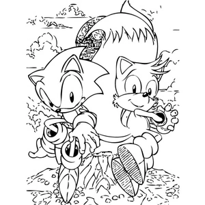 Printable Sonic and Tails Coloring Page Coloring Page