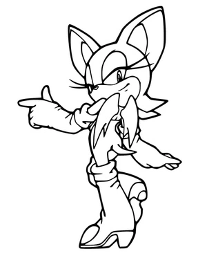 Rouge the Bat from the Sonic series Coloring Page