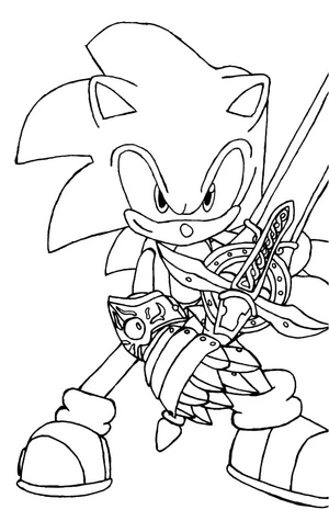 Sonic and Blade Coloring Page