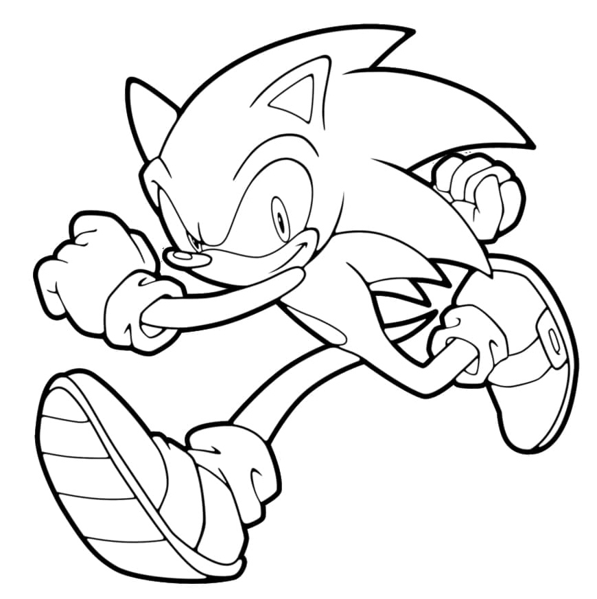 Sonic on the Run Coloring Page