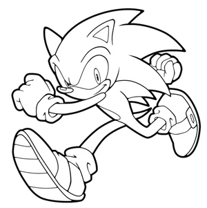 Sonic on the Run Coloring Page