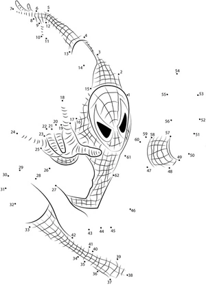 Awesome Spider-Man Color By Number Coloring Page