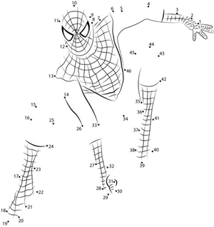 Spider-Man Color By Number Coloring Page