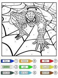 Spiderman Color By Number - Lovely design for coloring Coloring Page