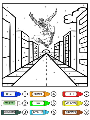 Spiderman Color By Number