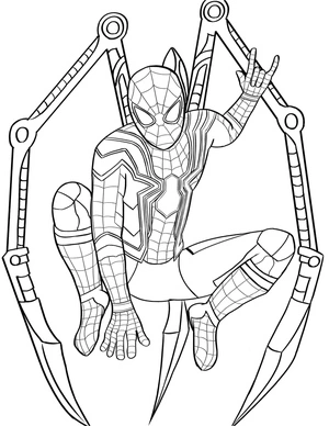 Iron Spider-Man Coloring Page
