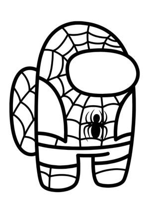 SpiderMan skin Among Us Coloring Page
