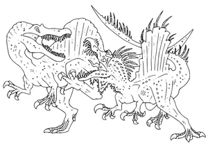Spinosaurus Battle Coloring Page