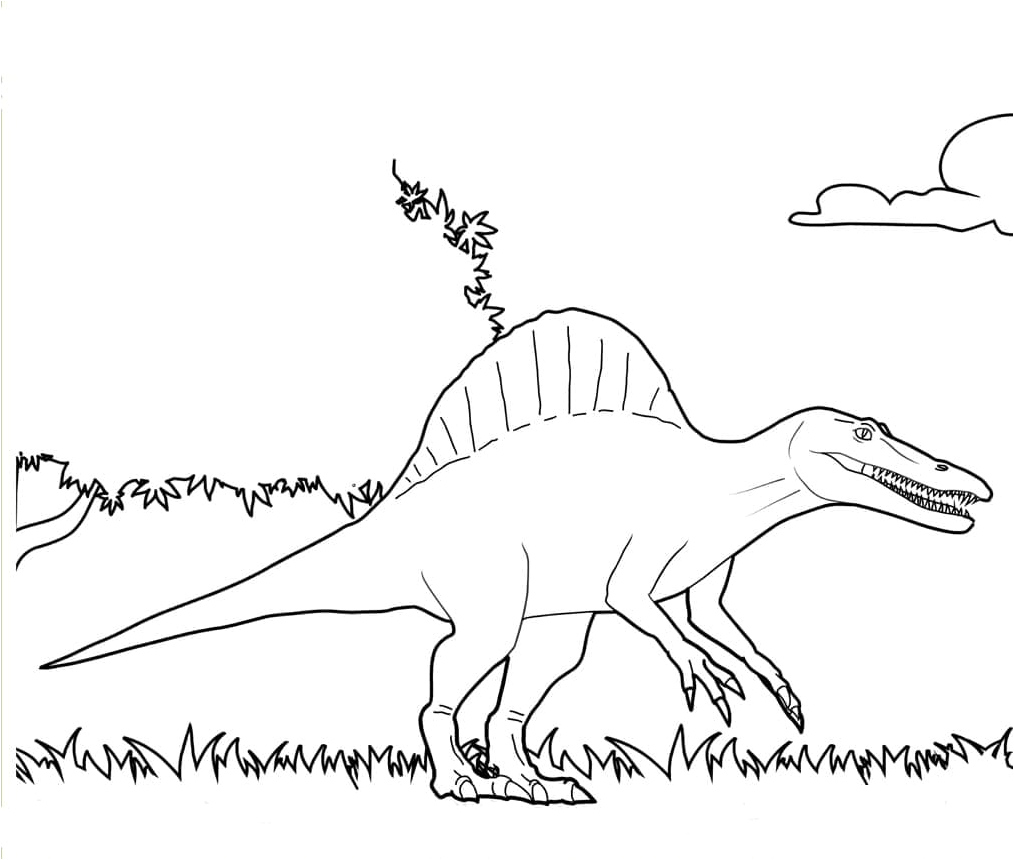 Spinosaurus-themed coloring page Coloring Page