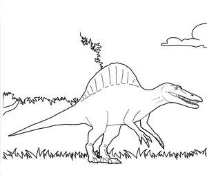 Spinosaurus-themed coloring page Coloring Page