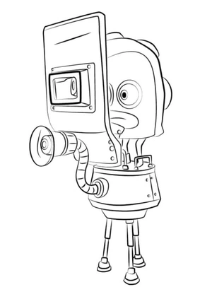Alien creature behind glass protecting its environment Coloring Page