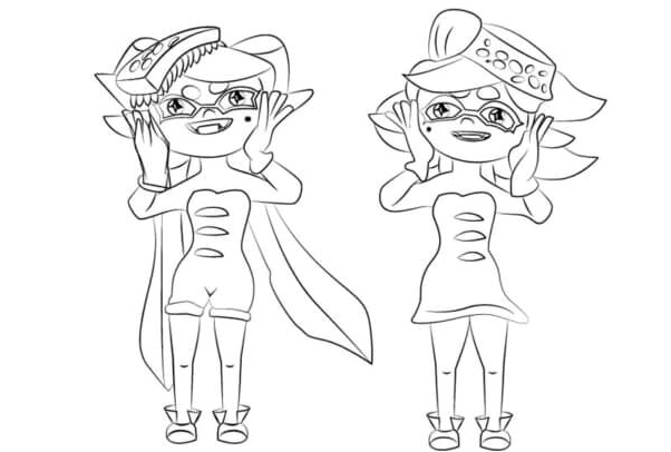 Squid On Top Of Head Coloring Page
