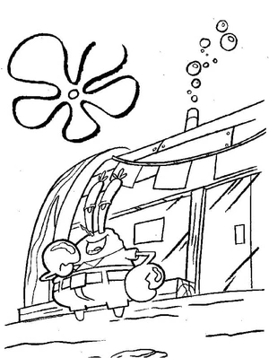 Cheerful Mr. Krabs Coloring Page