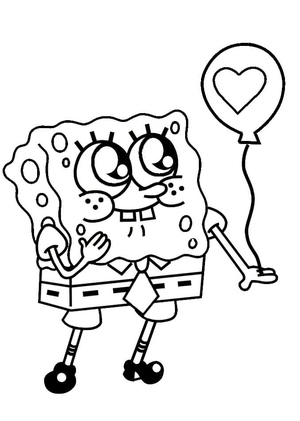 Printable Cute Spongebob Coloring Page