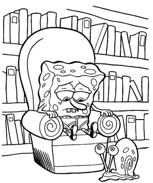 Spongebob Feeling Blue Coloring Page