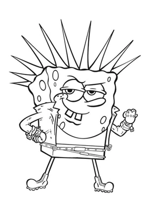 Spongebob the Rockstar Coloring Page