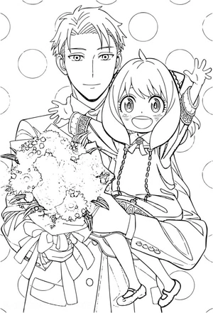 Loid and Anya from "Spy x Family" Coloring Page