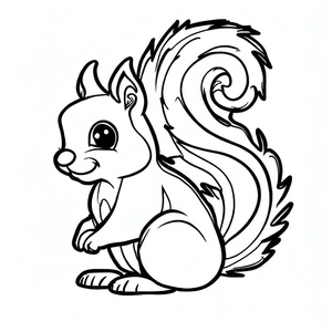Adorable Tiny Squirrel Coloring Page