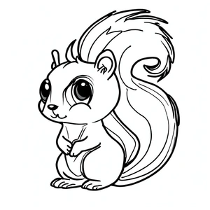 An Adorable Squirrel Coloring Page