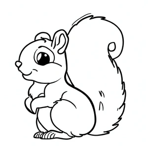 Squirrel Fluffy Coloring Page