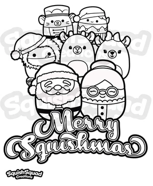 Squishy Merry Christmas Squishmallows Coloring Page