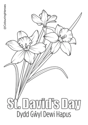 Floral Designs for St. David's Day Coloring Page