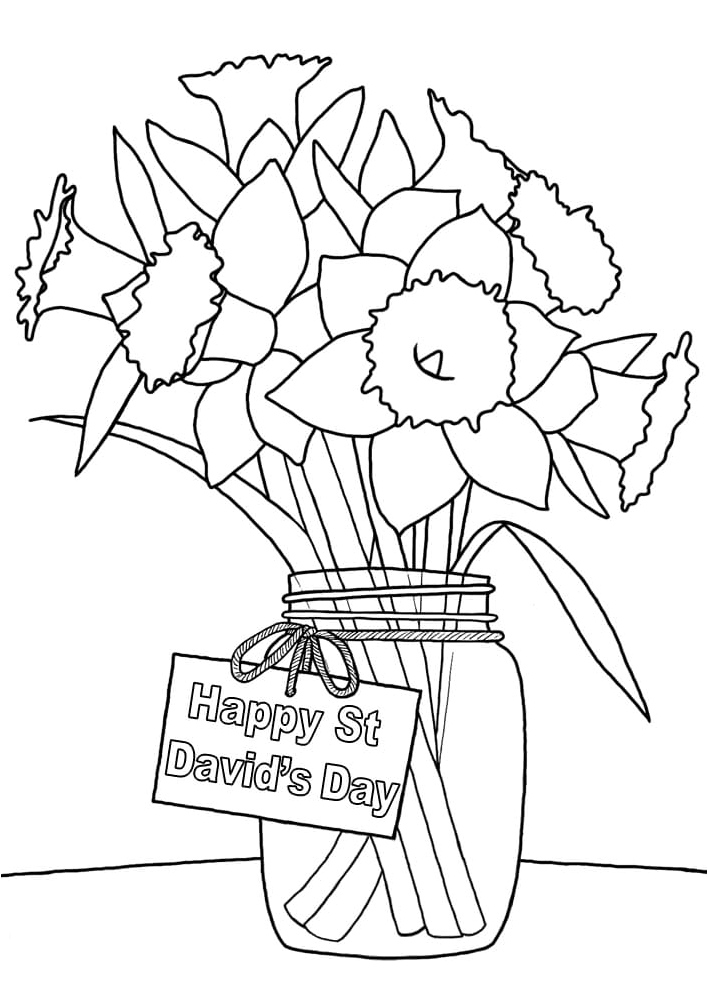 Saint David's Day Celebration Coloring Page