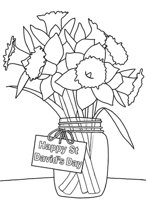 Saint David's Day Celebration Coloring Page