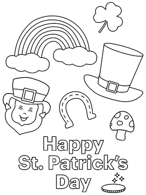 Print the coloring page for St. Patrick's Day without labeling it as a St. Patrick's Day Coloring Page.