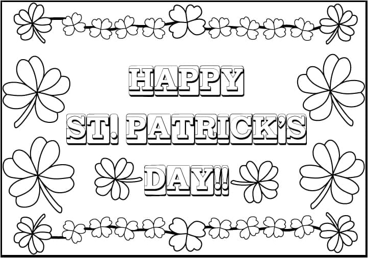 Printable St. Patrick's Day Coloring Page (Free) Coloring Page