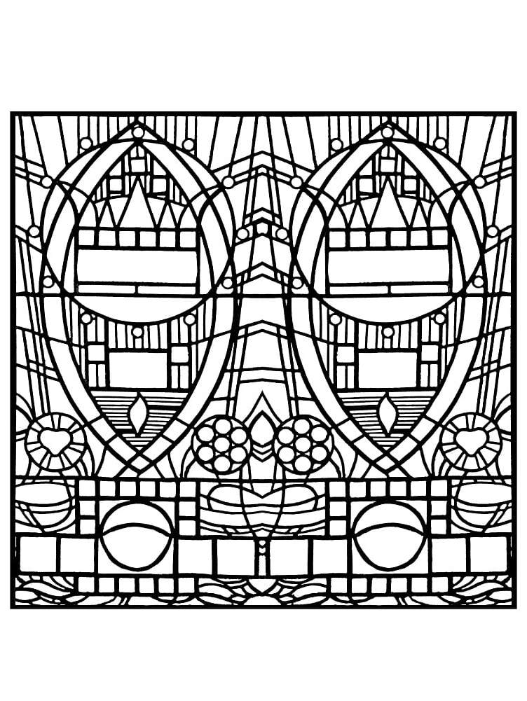 Design for Stained Glass Coloring Page Coloring Page