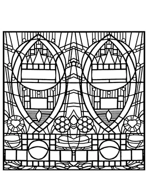 Design for Stained Glass Coloring Page Coloring Page
