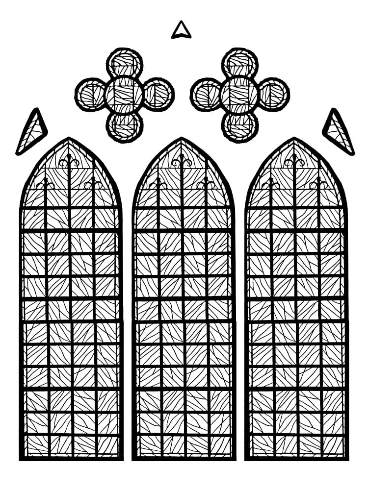 Printable Stained Glass Window Coloring Page Coloring Page