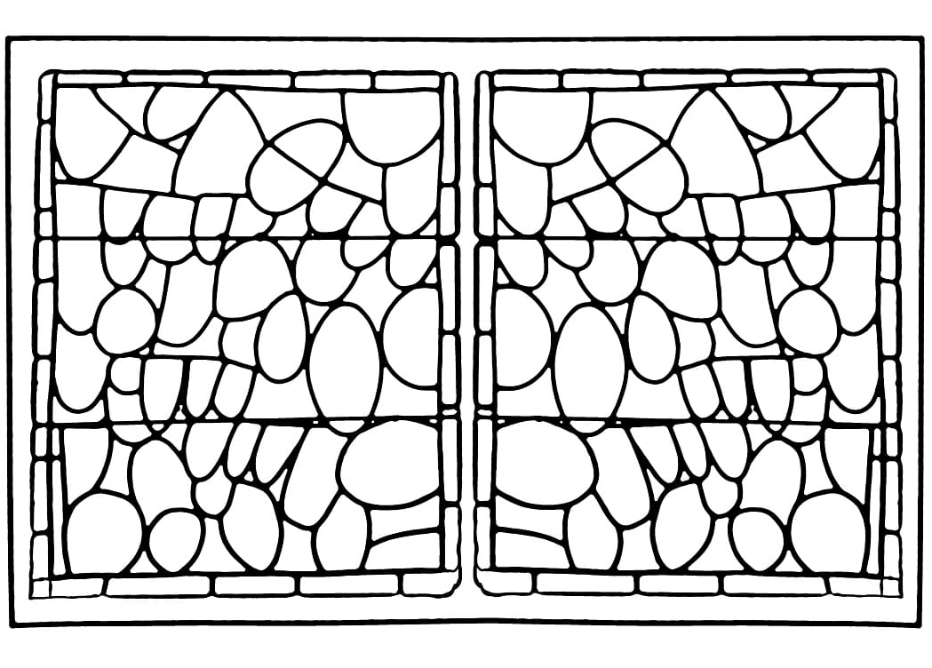 Printable Stained Glass Window Design Coloring Page
