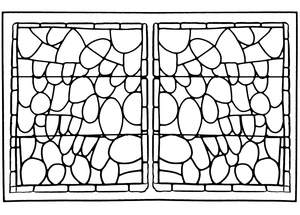 Printable Stained Glass Window Design Coloring Page