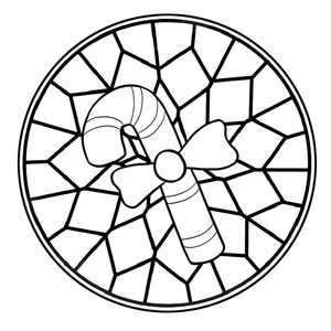 Stained Glass Christmas Coloring Page